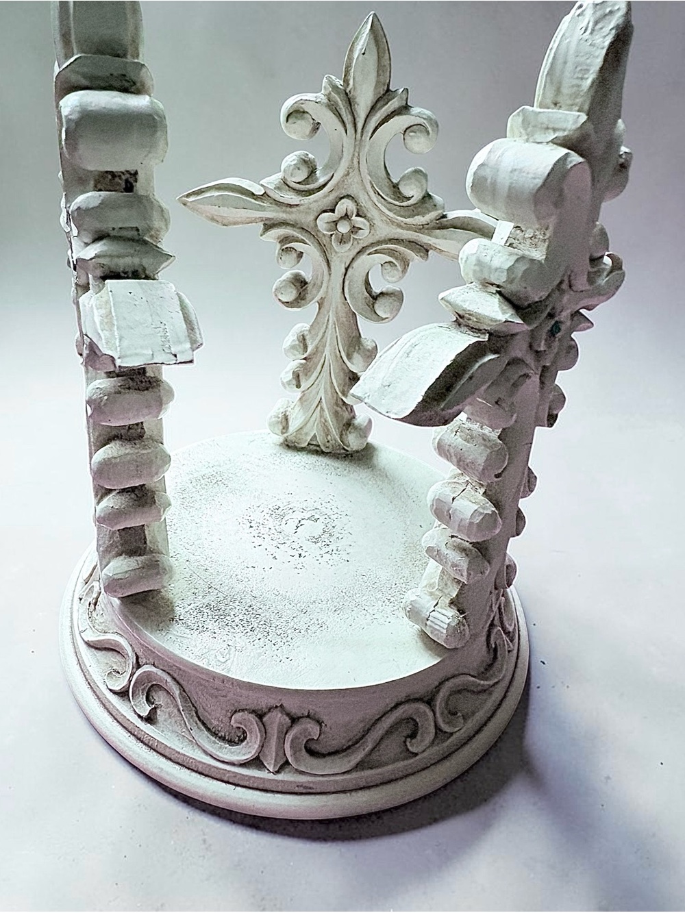 DEMDACO Tom Herold Undeniable Faith Pillar Candle Holder Cross Antique - White